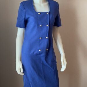Vintage Front Buttoned Pure Virgin Wool Dress